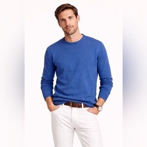 J.Crew Blue Cotton Cashmere Crewneck Sweater | Classic Lightweight Knit